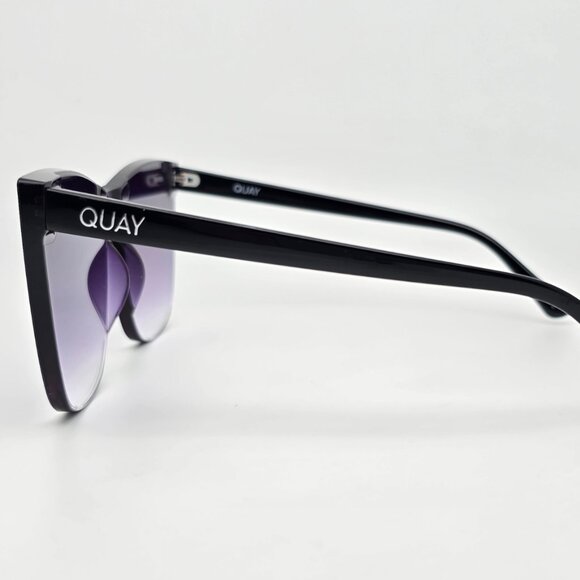 Quay Australia Come Thru Black Frame Black Fade Lens Cat Eye Sunglasses w/ Case main image 10